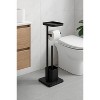 Home Mart Goods Matte Black Toilet Paper Holder Stand With Phone/Wipes Shelf & Toilet Brush - 26" Tall - 4 of 4