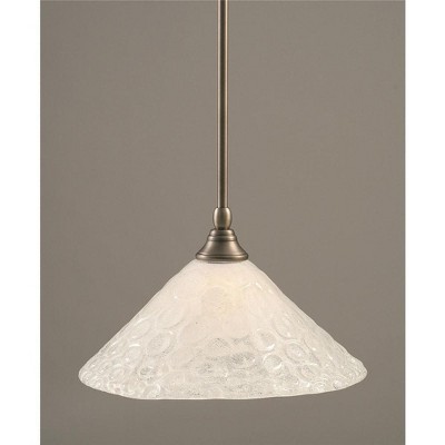 Toltec Lighting Any 1 - Light Pendant in  Brushed Nickel with 12" Italian Bubble Shade