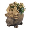 Classic Home and Garden Cement Buddies Indoor/Outdoor Planter with Drainage Hole, Moose, Brown, 7" - 2 of 4