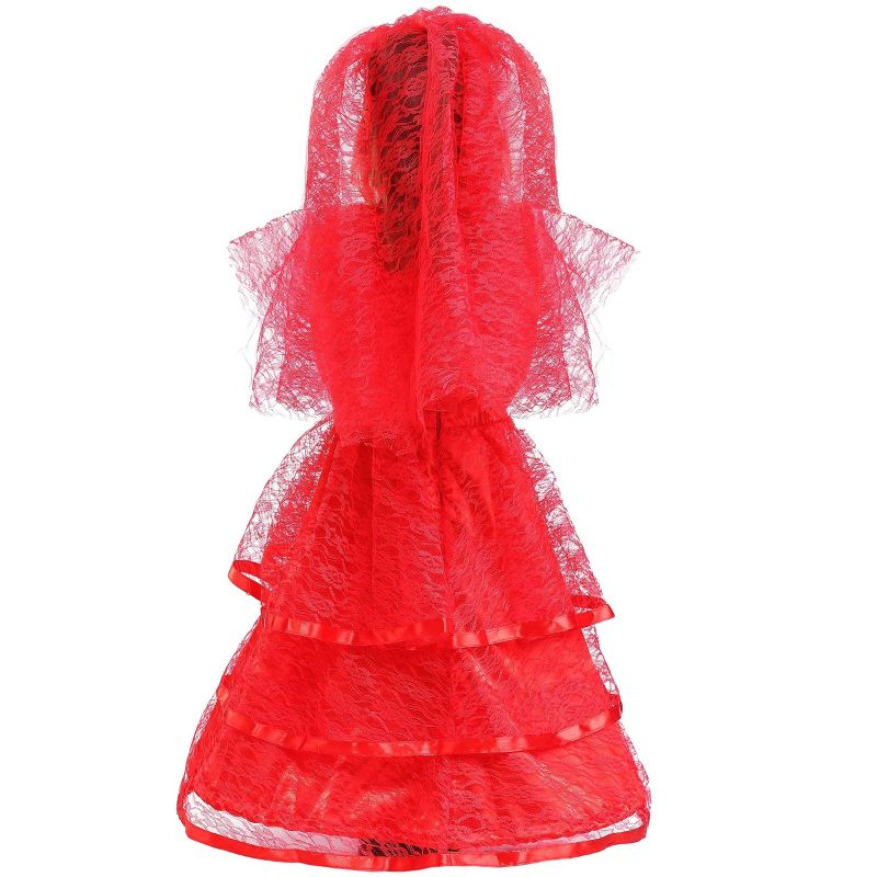HalloweenCostumes.com Gothic Red Wedding Dress Costume for Young Girls, 2 of 3