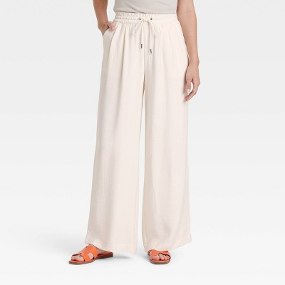 Women's High-Rise Wide Leg Pull-On Pants - A New Day™