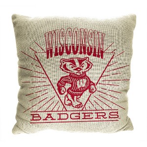 NCAA Wisconsin Badgers 26 x 26 Woven Tapestry Pillow - 1 of 4