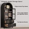 Lycvki 71" Tall Arched Kitchen Storage Cabinet with 2 Large Drawers and Adjustable Shelves - 3 of 4