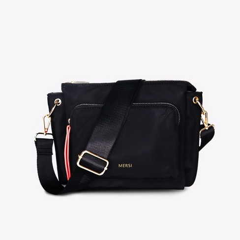 Mersi Erin Nylon Multi-compartment Crossbody Bag - Black : Target