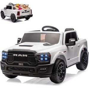 24v Ride on Truck w/Remote Control, Toddler Ride on Toys w/Bluetooth, Spacious Truck Bed, 3 Speed, LED Lights, Suspension, Gifts for Boys Girls - 1 of 4