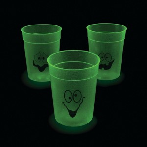 Glowing Face Halloween Plastic Cups - 12 Pc. | Perfect for Festive Dinner Parties - 1 of 4