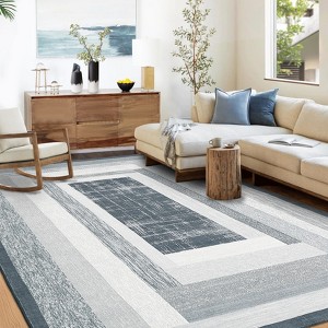 Nasitip Modern Abstract Stripe Area Rugs for Living Room Soft Low Pile Non-Sliping, Machine Washable - 1 of 4