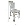 HomeRoots Set of Two 24" Pearl and White Faux Leather and Wood Counter Height Bar Chairs - 3 of 4