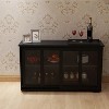 LunaLulinlk Kitchen Storage Stand Cupboard With Glass Door-Black - 3 of 4