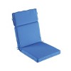 High-Back Patio Chair Cushion For Outdoor Furniture, Adirondack, Rocking or Dining ChairsBlue Mildew & UV Resistant Fabric with Piping & Ties by LHC - 4 of 4