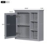 Grungis Wall Mounted Bathroom Storage Cabinet,30'' x28'' Medicine Cabinet with 3 Open Shelves and Mirror,Storage Cabinet for Bathroom - 3 of 4