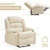 Wide Rocker Recliner Chair for Adults, Manual Oversized Recliner Chairs w/Armrest, Backrest, 2 Cup Holders, Side Pocket, Lazy Chair for Living Room - 2 of 4