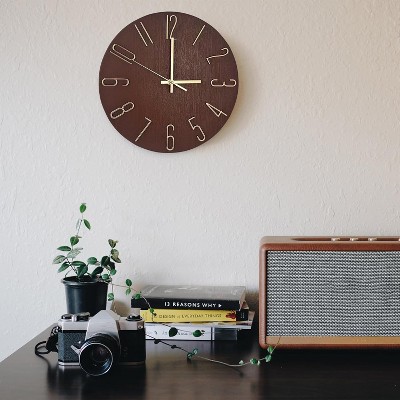 12 inch Silent Wall Clock, Battery Powered Wall Clock Suitable for Home, Office, Kitchen, School, Bedroom, Living Room