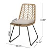 SKRAN 2-Piece Rattan Dining Chairs with Water-Resistant Cushions and Sturdy Frame, Outdoor Wicker Patio Seating for Kitchen Patio Deck - 3 of 4