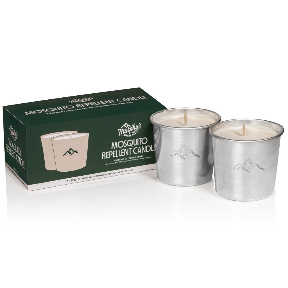 Photos - Garden & Outdoor Decoration Murphy's Naturals 2pk Outdoor Pest Control Natural Refillable Patio Candle: Citronella, No Assembly, 1.125lb