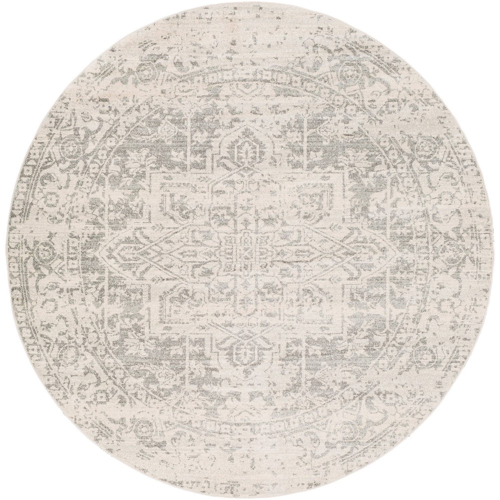 Photos - Area Rug Livabliss 5'3" Round Worsham Traditional Rug Cream