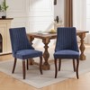 FONTOI Dining Chairs Set of 2 with Wide Seat, Comfy Upholstered Accent Chair with Curved Legs for Dining Room, Blue, 19.7"*37.5"*24.6" - 2 of 4