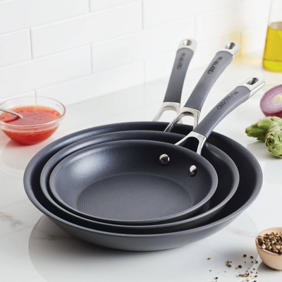 Circulon Radiance Gray Hard-Anodized Nonstick Frying Pan Set, 3-Piece