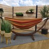 Vivere Double Cotton Hammock, Comfortable Daybed with Wood Frame, 8', Sunset - 4 of 4