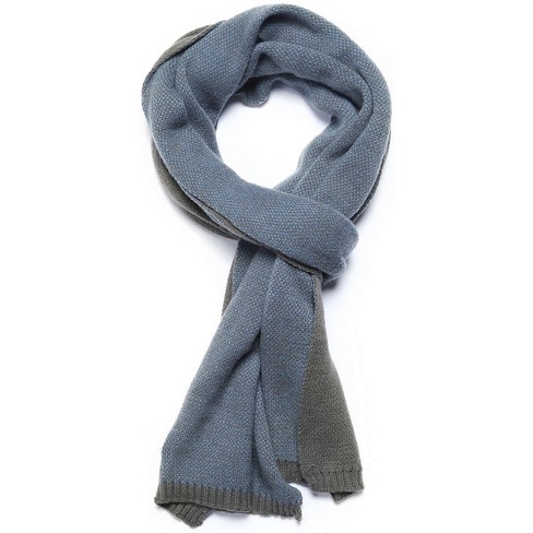 Mio Marino | Aristocractic Fashionable Winter Scarf - Gray & Blue, Size ...