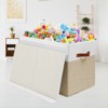 Aoibox Large Toy Storage Box with Lid Beige White 25x13x16 Inch Foldable Organizer Chest with Dividers for Kids Room - 4 of 4