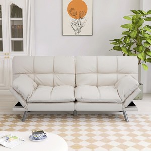 Dyonery 71" Convertible Futon Sofa Bed,Memory Foam Futon Couch,Memory Foam Modern Folding Loveseat Sofa Bed, for Living Room,Office - 1 of 4