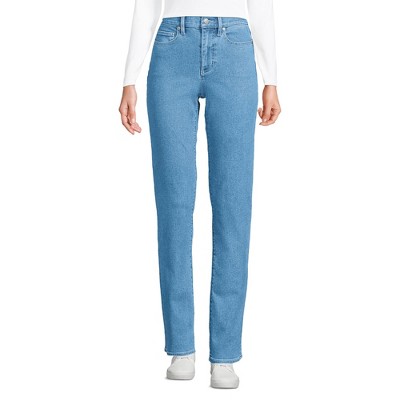 Lands' End Women's Recover High Rise Straight Leg Blue Jeans