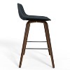 Sapphtopaz Modern Bar Stool Upholstered Dining Chairs with Curved Seat and Backrest Counter Height Barstools Set of 2 for Kitchen Island - 4 of 4