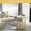 Hooseng Faux Marble Round Side Table Set of 2, 16 Inch Living Room End Table Accent Table Nightstand with Metal Frame for Bedroom, Small Spaces - 2 of 4