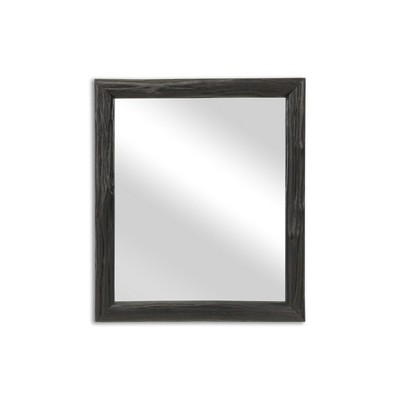 Cheung's Emmalora Painted Natural Wood Bar Framed Mirror - Black