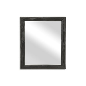 Cheung's Emmalora Painted Natural Wood Bar Framed Mirror - Black - 1 of 4