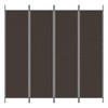 vidaXL Fabric Room Divider, 4-Panel, 78.7"x78.7", Foldable and Easy to Assemble, Versatile Indoor Use, Modern Style, Brown - 3 of 4