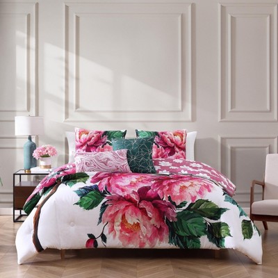 Bebejan Textured Floral 100% Cotton 5-Piece Reversible Comforter Set