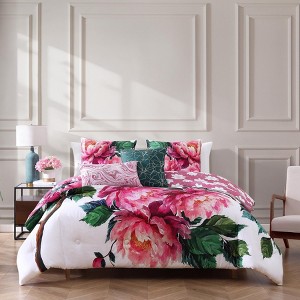 Bebejan Textured Floral 100% Cotton 5-Piece Reversible Comforter Set - 1 of 4