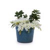 NAYSAYE Planter Set of 3 Ceramic Flowerpot Modern Sleek Design for Indoor Outdoor Garden, Blue, 15"*15"*13" - 2 of 4