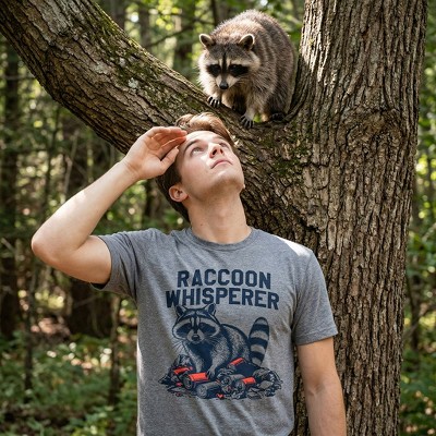 Мужские футболки Crazy Dog T-Shirts, Inc. Mens Funny T Shirts Raccoon Whisperer Sarcastic Animal Graphic Tee for Men - Crazy Dog Men's T Shirt for Animal Lovers Dark Grey L — фото 3