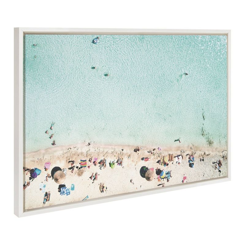 Sylvie Turquoise Beach from Above Framed Canvas by Amy Peterson Art Studio White - Kate & Laurel All Things Decor, 2 of 8