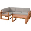 Resenkos 4 Seater L Shaped Patio Furniture Set, Outdoor Sectional Furniture, Poplar, Polyester, Foam, Gray - 2 of 4