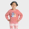 Toddler Girls' 2pc Disney Minnie Mouse Bow Cozy Woobie Sweatshirt and Velour Pant Set - Pink - 3 of 4