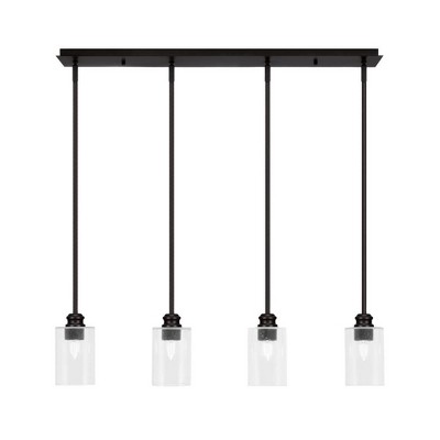 Toltec Lighting Edge 4 - Light Chandelier in  Espresso with 4" Clear Bubble Shade