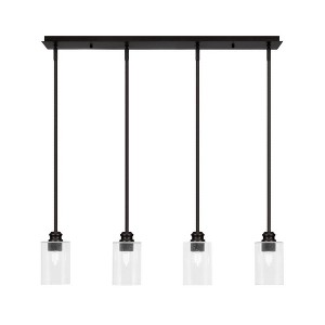 Toltec Lighting Edge 4 - Light Chandelier in  Espresso with 4" Clear Bubble Shade - 1 of 1