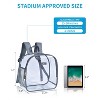 MaseiKar Clear Backpack Stadium Approved, Small Clear Backpack with Padded Shoulder Straps for School Security Travel Concert Sport Events - Grey - 3 of 4