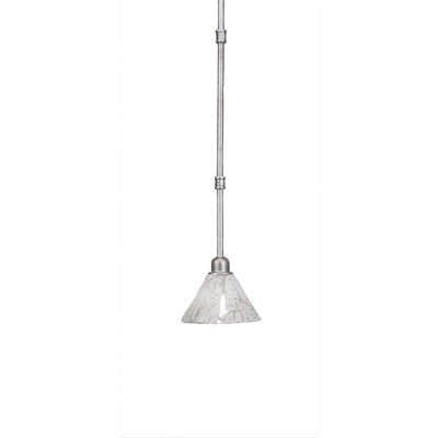 Toltec Lighting Vintage 1 - Light Pendant in  Aged Silver with 7" Italian Ice Shade