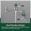 Cobbe Chrome Pot Filler Filler Faucet Kitchen Sink Wall Mounted Collapsible Mixer with Double Section Swing Arms - 4 of 4