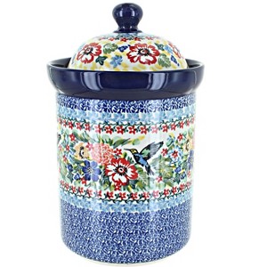 Blue Rose Polish Pottery 493 Ceramika Large Canister - 1 of 1