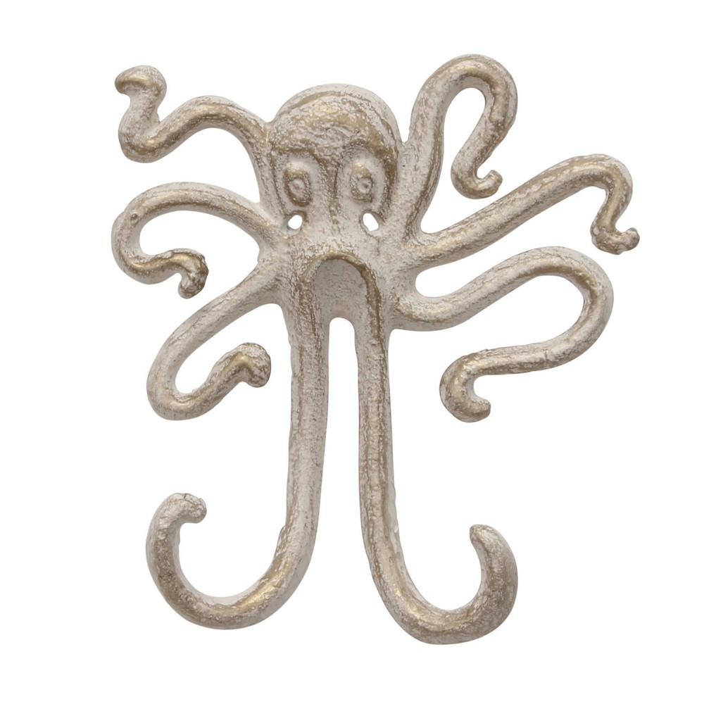 Photos - Wallpaper Octopus Double Cast Iron Hook Wall Decor - Stonebriar Collection