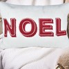 Whisen Embroidered Christmas Throw Pillow, 14x20" Velvet Lumbar Cushion with Green Holiday Accents - 3 of 4
