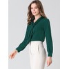 INSPIRE CHIC Women's Long Sleeve Pleated Tie Neck Office Blouses - 2 of 4