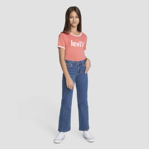 Girls' High-rise Baggy Wide Leg Jeans - Art Class™ Medium Wash 12 : Target