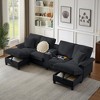 120'' Modular Corduroy U-Shaped Sectional Sofas Bed with Storage,4-Seater with Cup Holders and Chaise Footrest - 4 of 4
